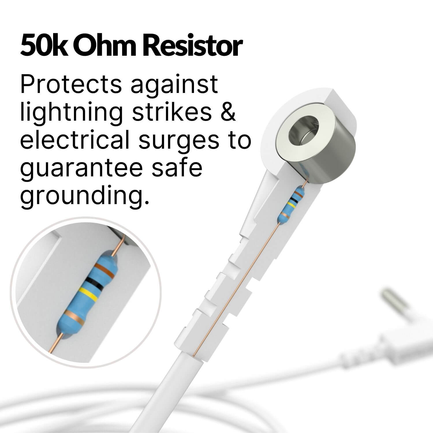 50k Ohm Resistor for Safe Grounding